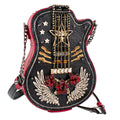 Mary Frances I'm a Star Crossbody Guitar Beaded Handbag Black Red Bag Purse NEW