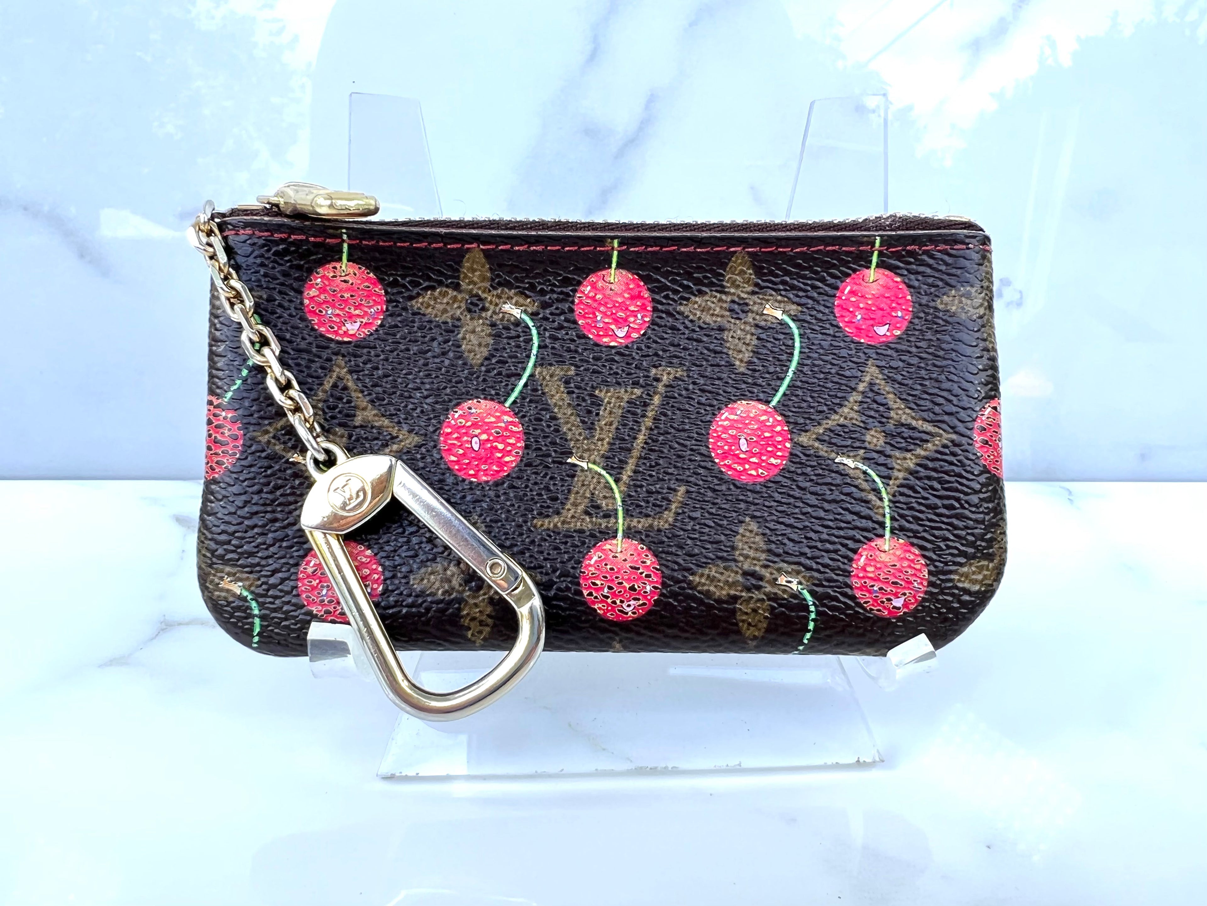 Louis Vuitton Takashi Murakami Key Pouch in Cerises Print