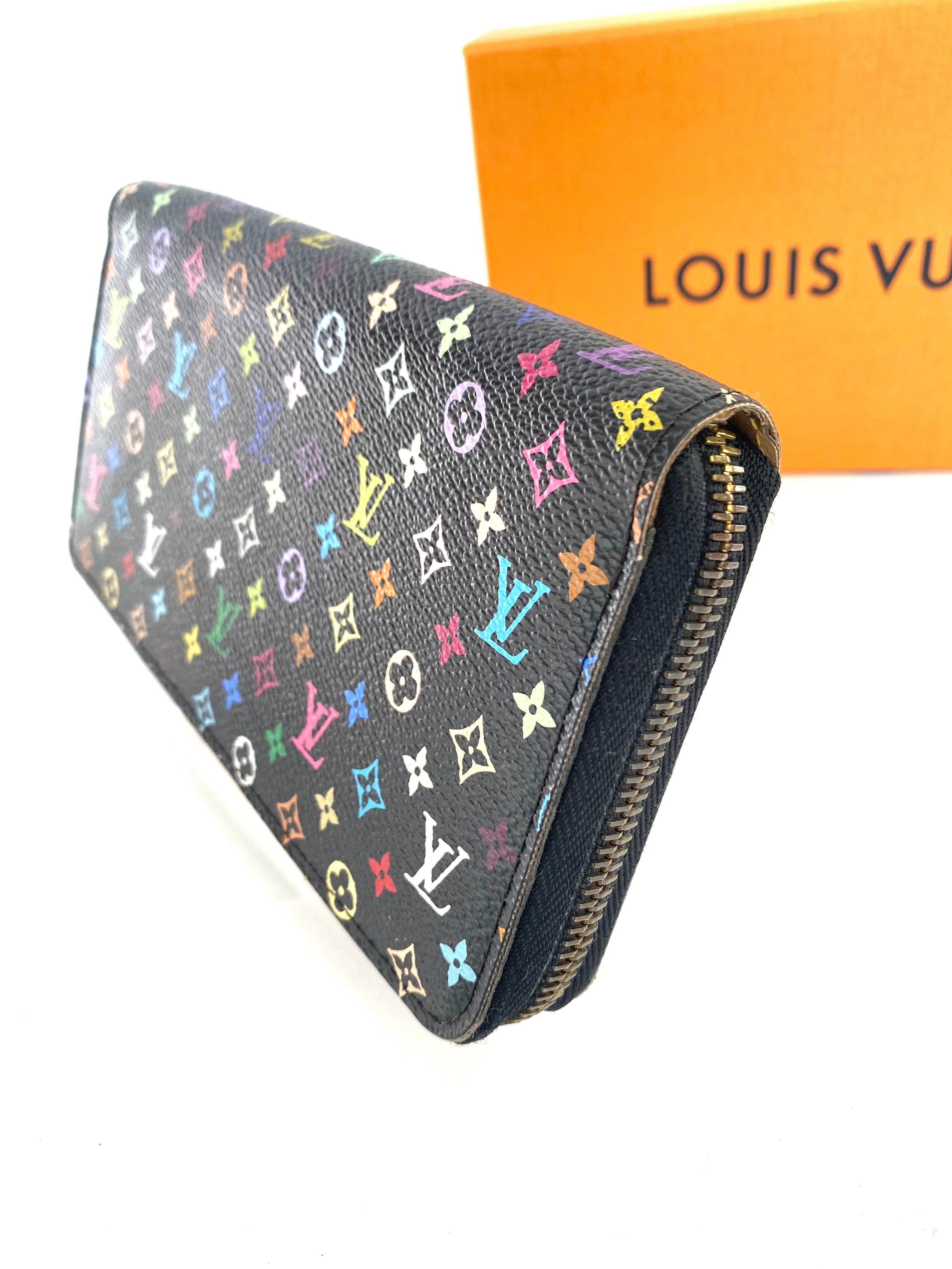 Louis Vuitton Black Multicolor Zippy Wallet