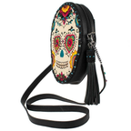 Mary Frances Sweet Calavera Sugar Skull Handbag Black Bead Purse Leather Bag New