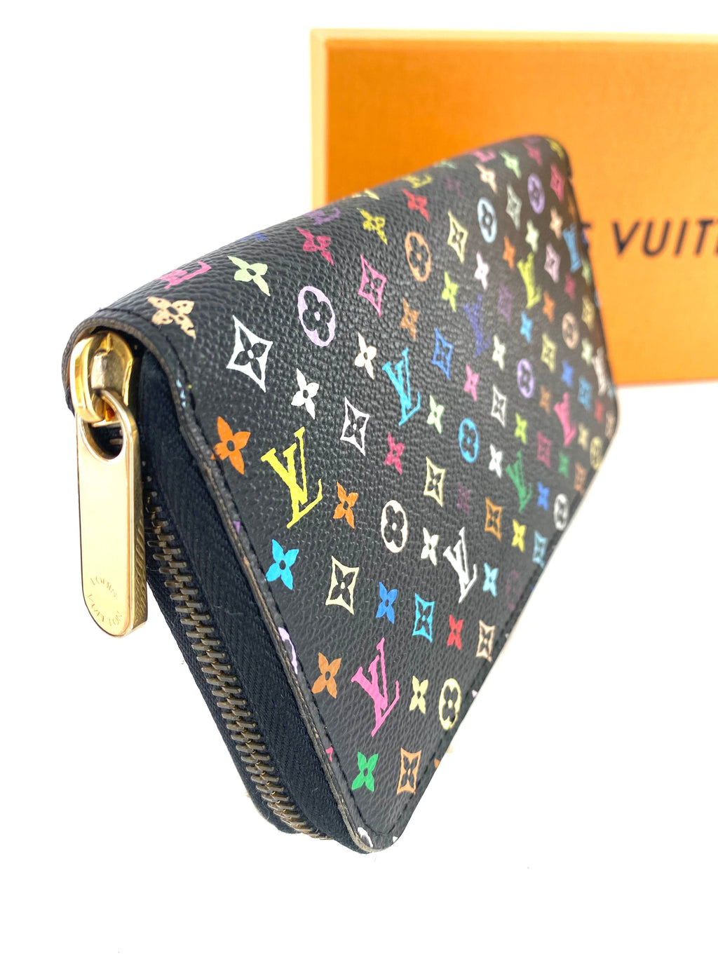 Louis Vuitton Black Multicolor Zippy Wallet