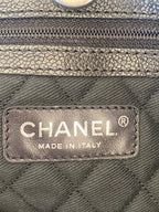 CHANEL Dark Black Aged Caviar Leather Big CC Ruthenium Chain