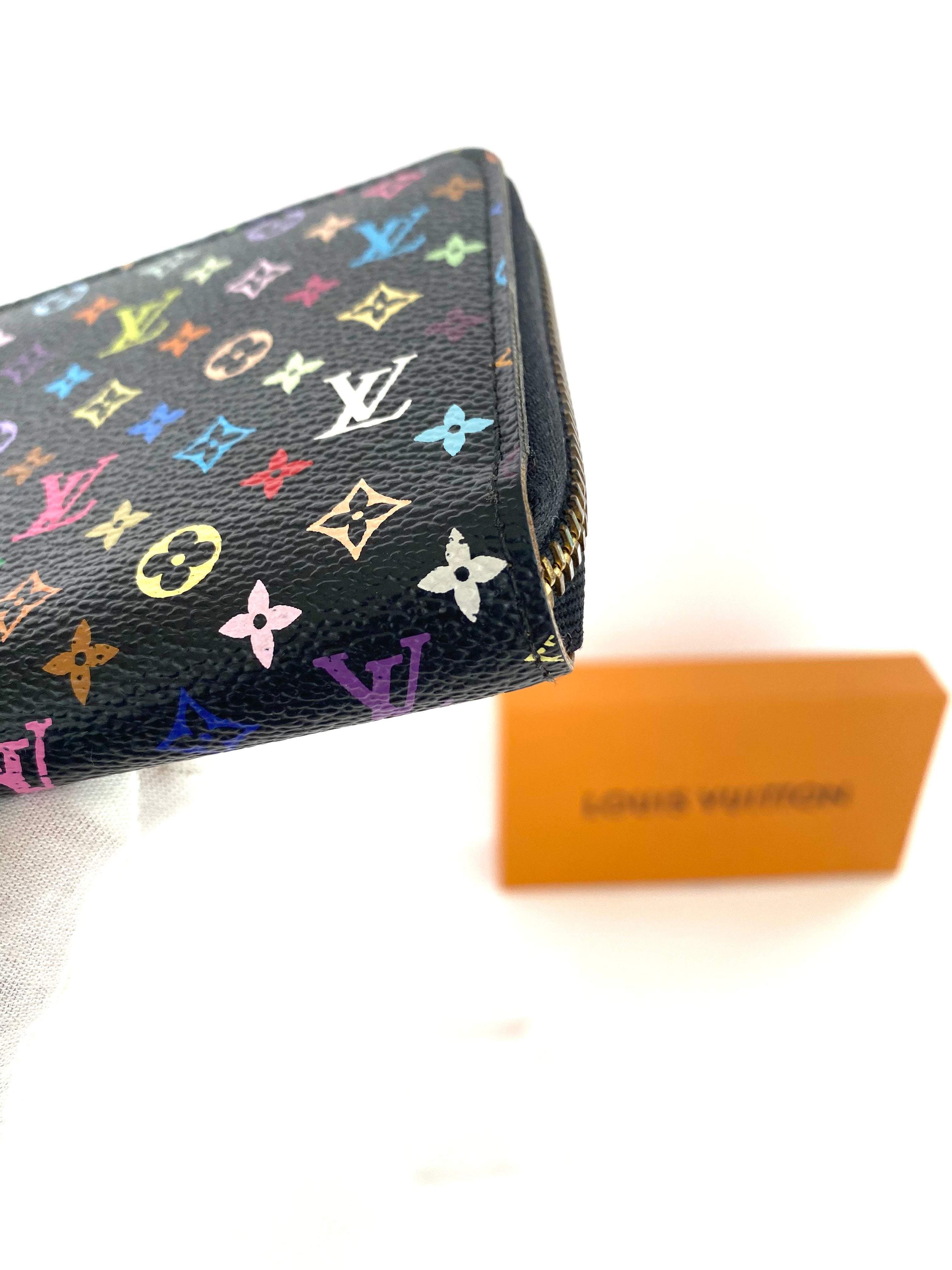 Louis Vuitton Black Multicolor Zippy Wallet