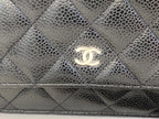 Chanel Black Caviar Wallet on Chain with Silver Hardware