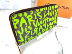 Louis Vuitton Neon Green Graffiti Zippy Wallet by Stephen Sprouse