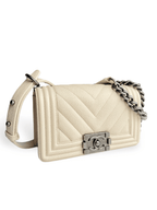 Chanel Boy Flap Bag Chevron Caviar Aged SHW Bag