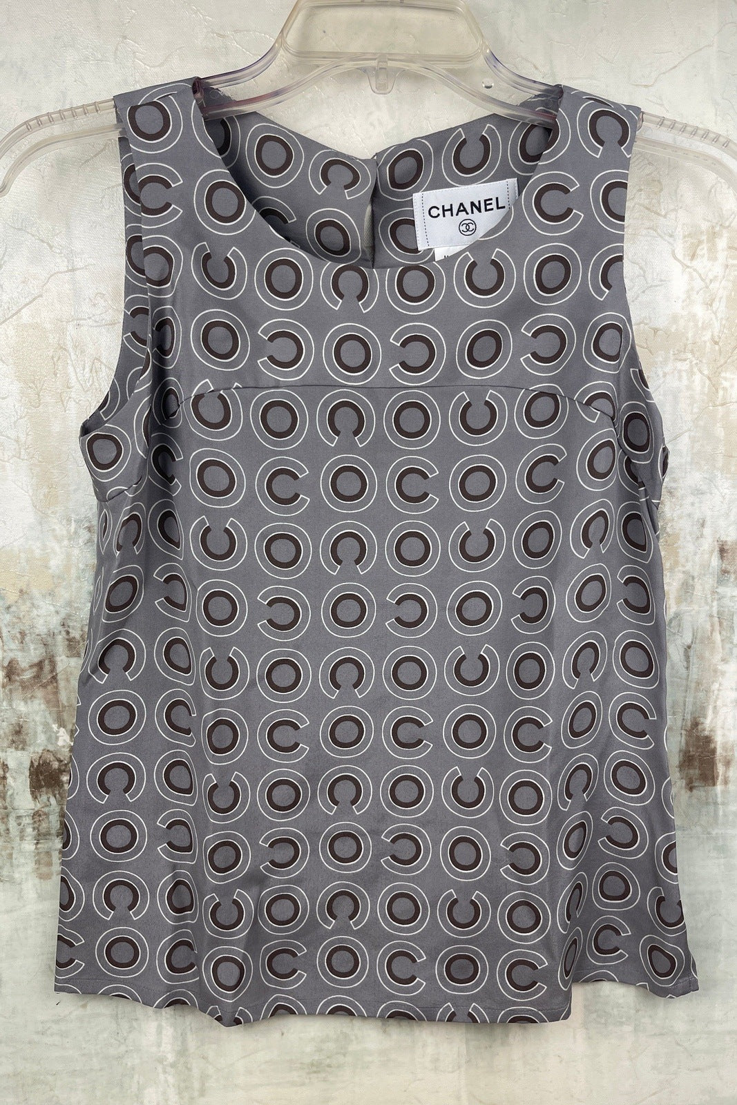 Chanel Coco CC Grey Vintage Top
