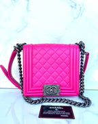 Chanel 14 S Leboy Flap Fuchsia Lambskin with Aged RHW