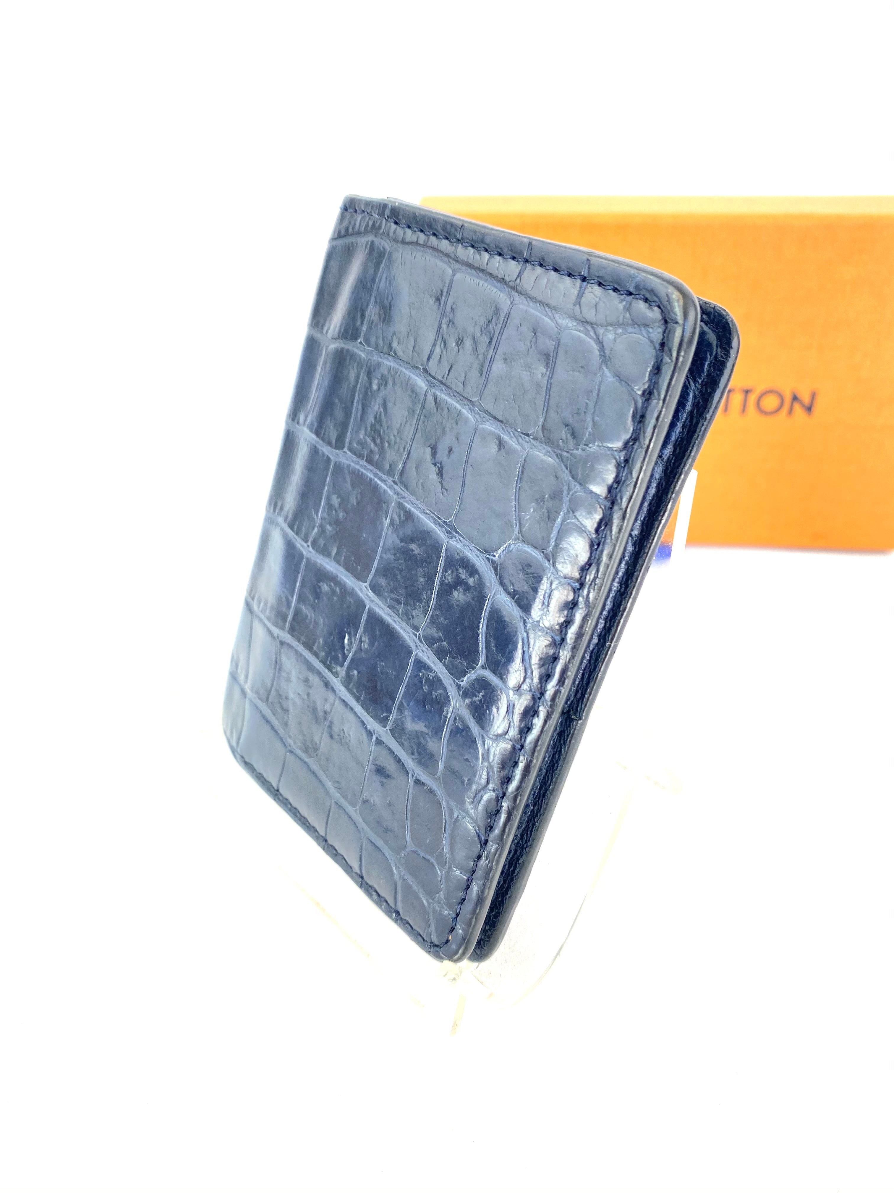 Louis Vuitton Crocodilien Pocket Organizer in Mat Blue