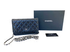 Chanel Black Caviar Wallet on Chain with Silver Hardware