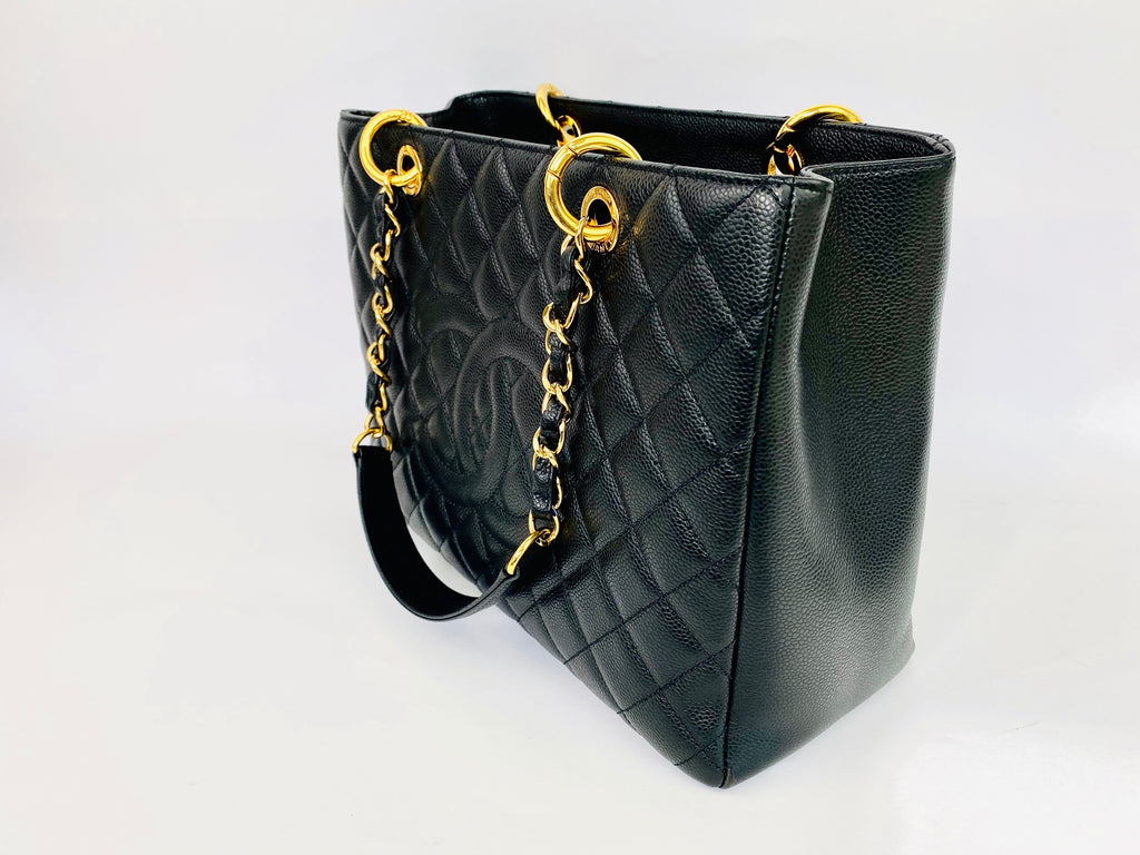 Chanel Black Grand Shopping Tote with Gold Hardware
