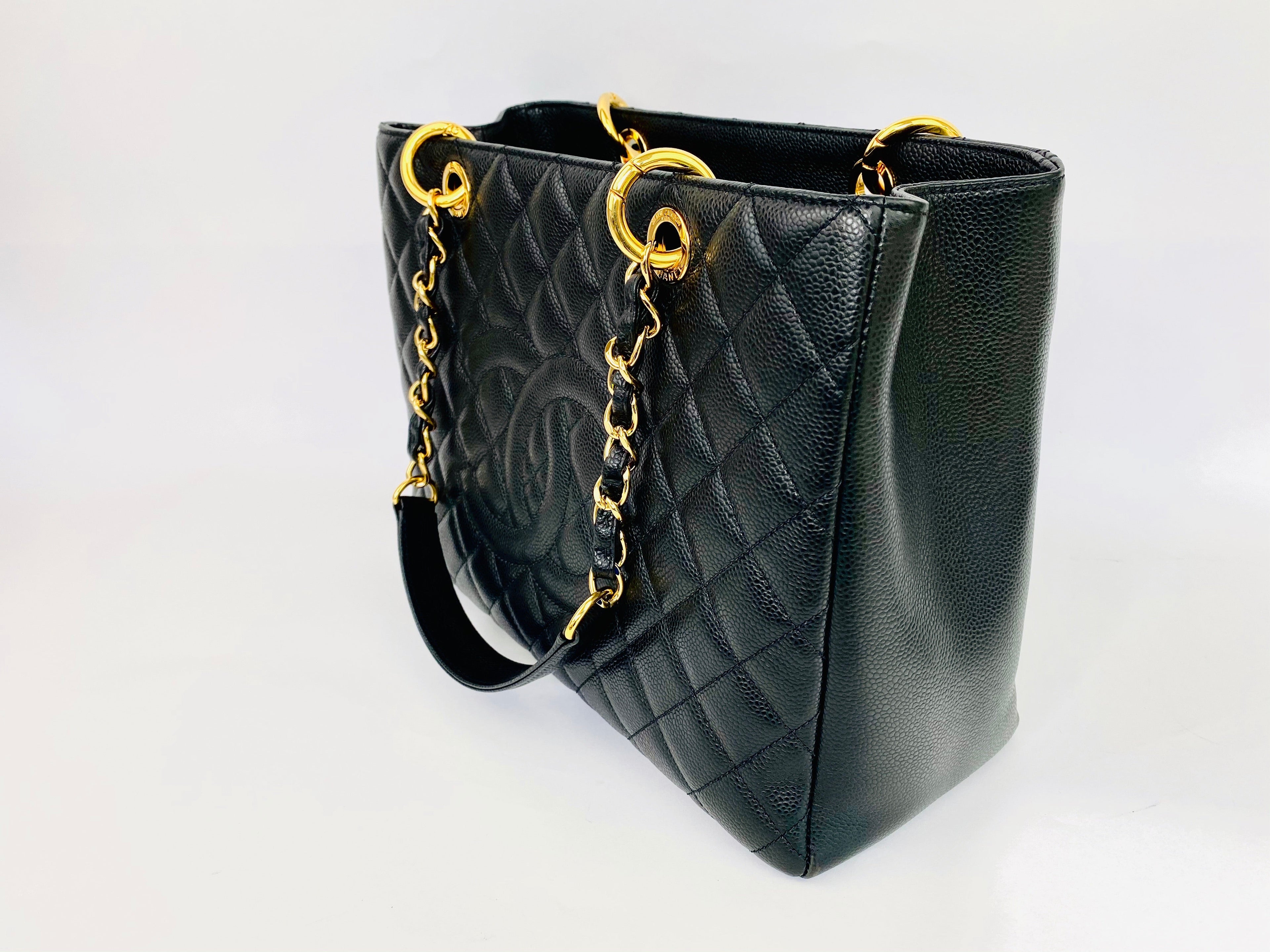 Chanel Black Grand Shopping Tote with Gold Hardware