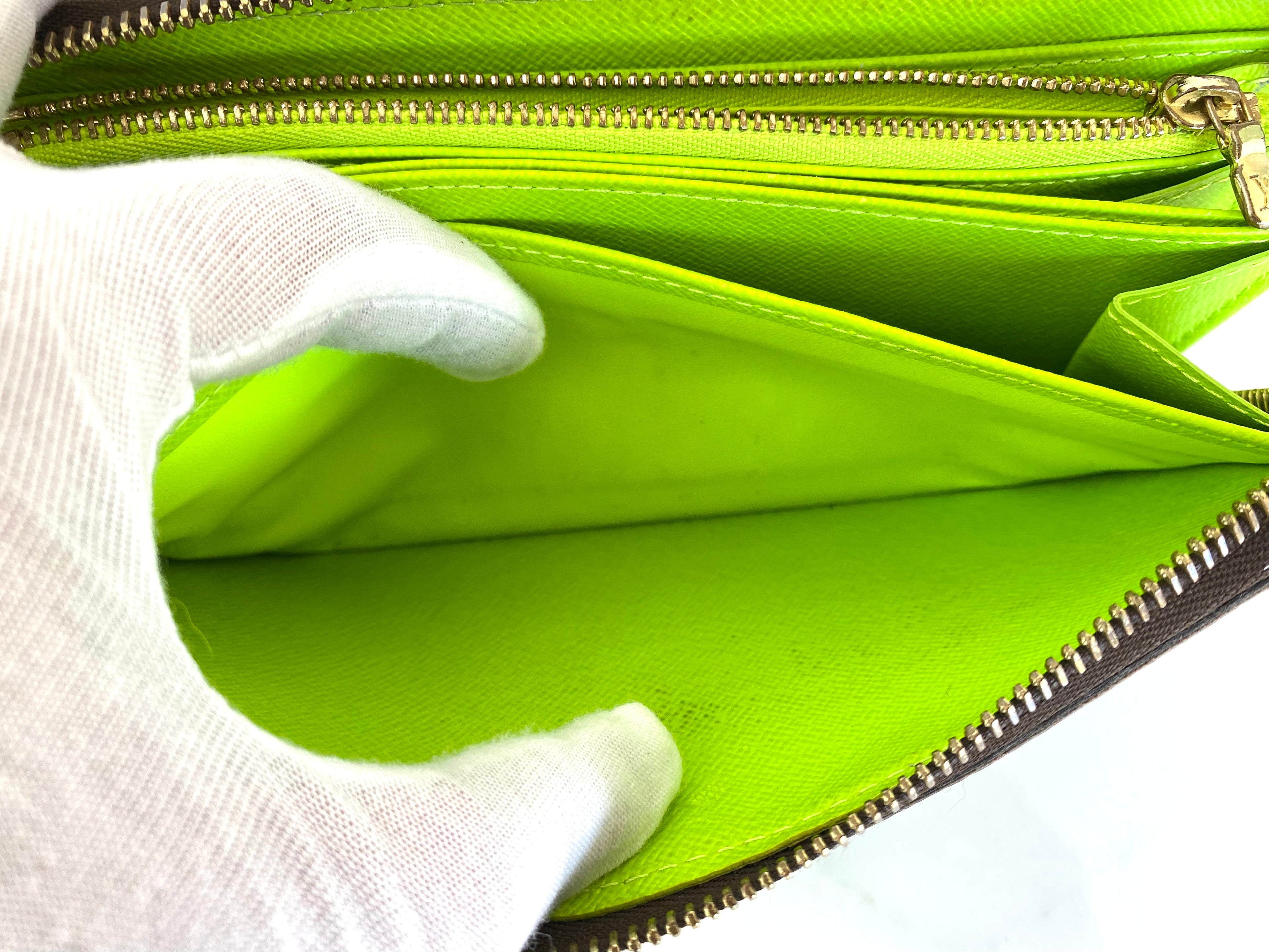 Louis Vuitton Neon Green Graffiti Zippy Wallet by Stephen Sprouse