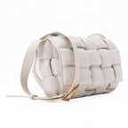 BOTTEGA VENETA Intrecciato Lambskin Padette Cassette Shoulder Back White Gold-Tone Hardware,
