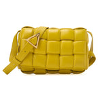BOTTEGA VENETA Intrecciato Lambskin Padette Cassette Shoulder Back Yellow Gold-Tone Hardware,