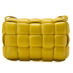 BOTTEGA VENETA Intrecciato Lambskin Padette Cassette Shoulder Back Yellow Gold-Tone Hardware,