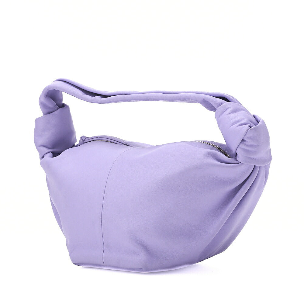 BOTTEGA VENETA Bottega Veneta Double Knot Mini Handbag Leather Purple Silver -Tone Hardware,
