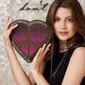 Mary Frances Love In Crossbody Heart Bag Zip Handbag Pink Gold Silver Purse NEW