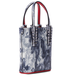 Christian Louboutin Calfskin Cabata Punk Mini Leather Tote Blue Bag Handbag NEW