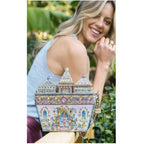 Mary Frances Castles in The Air Beaded Handbag Magnetic Silver Gold Bag Purse NEW
