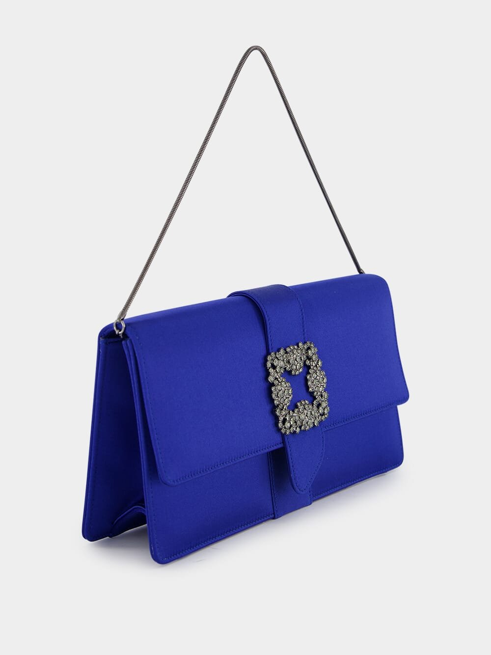 Blue Satin Capri Clutch