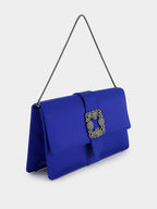 Blue Satin Capri Clutch