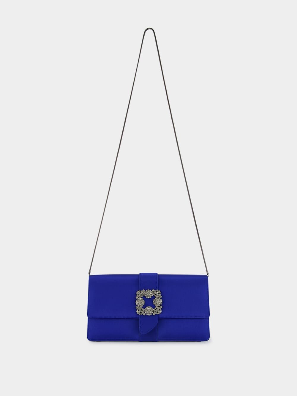 Blue Satin Capri Clutch