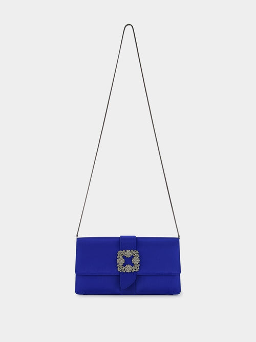 Blue Satin Capri Clutch