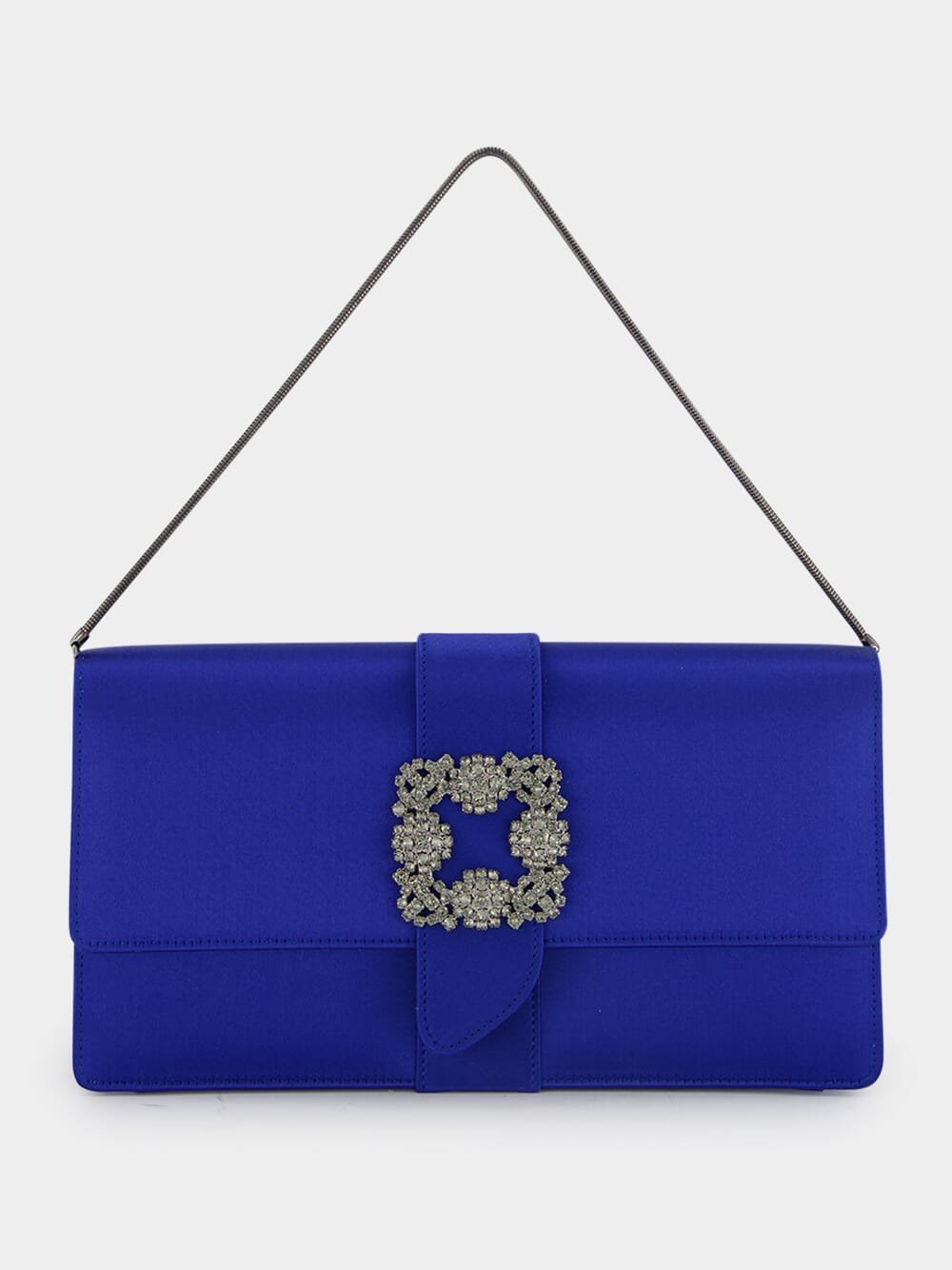 Blue Satin Capri Clutch
