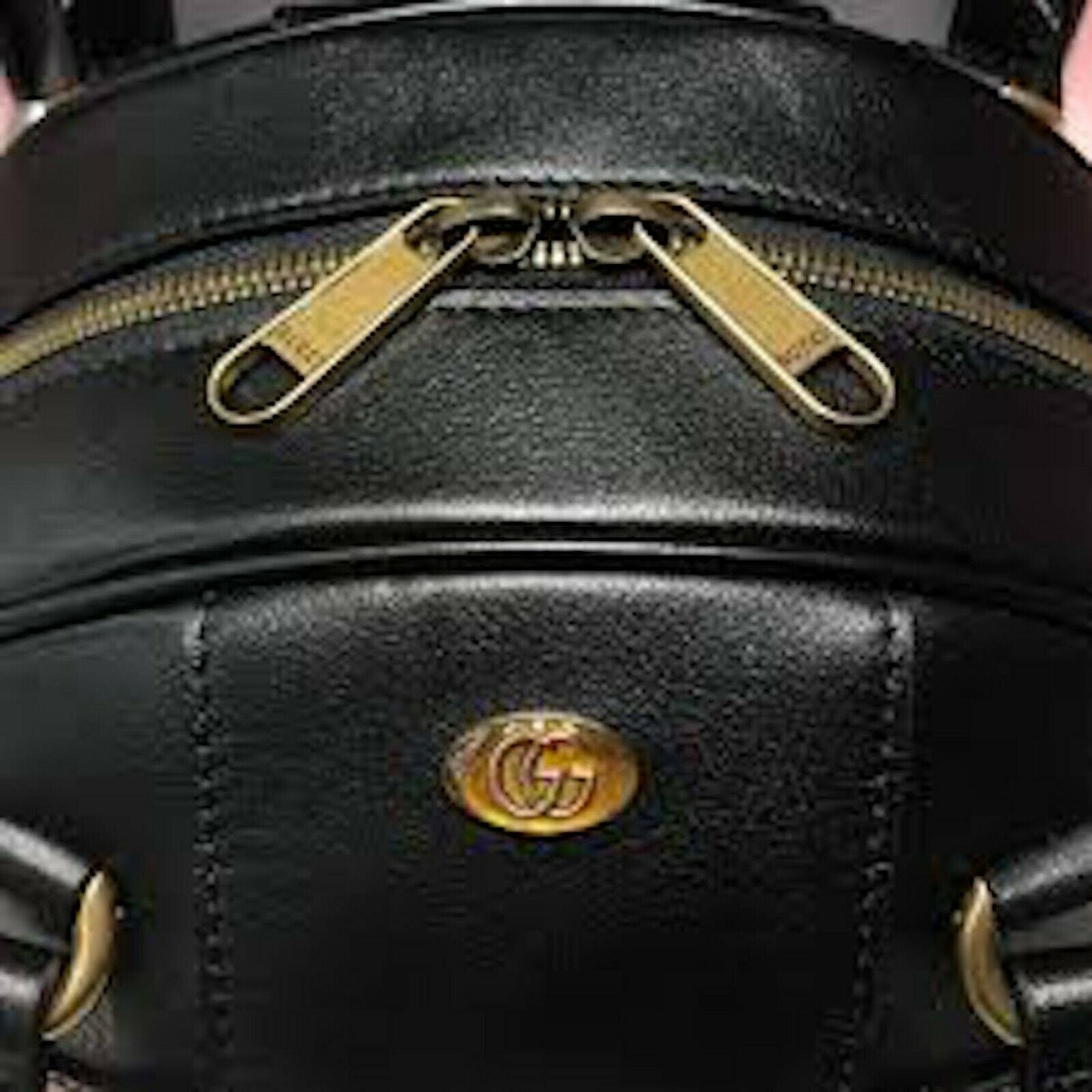 Gucci Puma Lux Energy Black Ball Zip Large Gold Round Basketball Handbag New