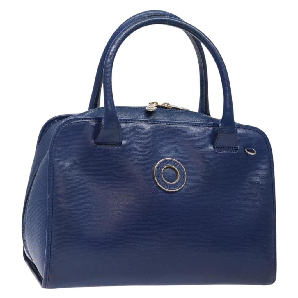 Celine Circle Logo Handbag Leather Blue Leather Bag (Authentic Pre-Loved)