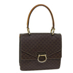 Celine Macadam Handbag Macadam With Leather Brown Canvas Handbag (Authentic Pre-Loved)