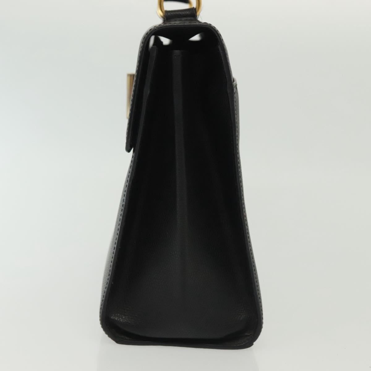 Celine Vintage Convertible Turnlock Top Handle Bag Leather Black Leather Bag (Authentic Pre-Loved)