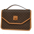Celine Vintage Macadam Handbag Canvas And Leather Brown Canvas Handbag (Pre-Loved)