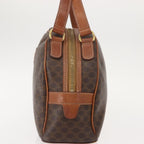 Celine Vintage Macadam Handbag Canvas And Leather Brown Canvas Handbag (Authentic Pre-Loved)