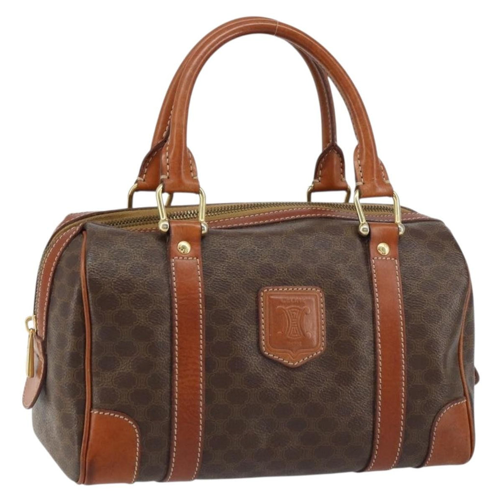 Celine Vintage Macadam Handbag Canvas And Leather Brown Canvas Handbag (Authentic Pre-Loved)