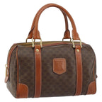 Celine Vintage Macadam Handbag Canvas And Leather Brown Canvas Handbag (Authentic Pre-Loved)