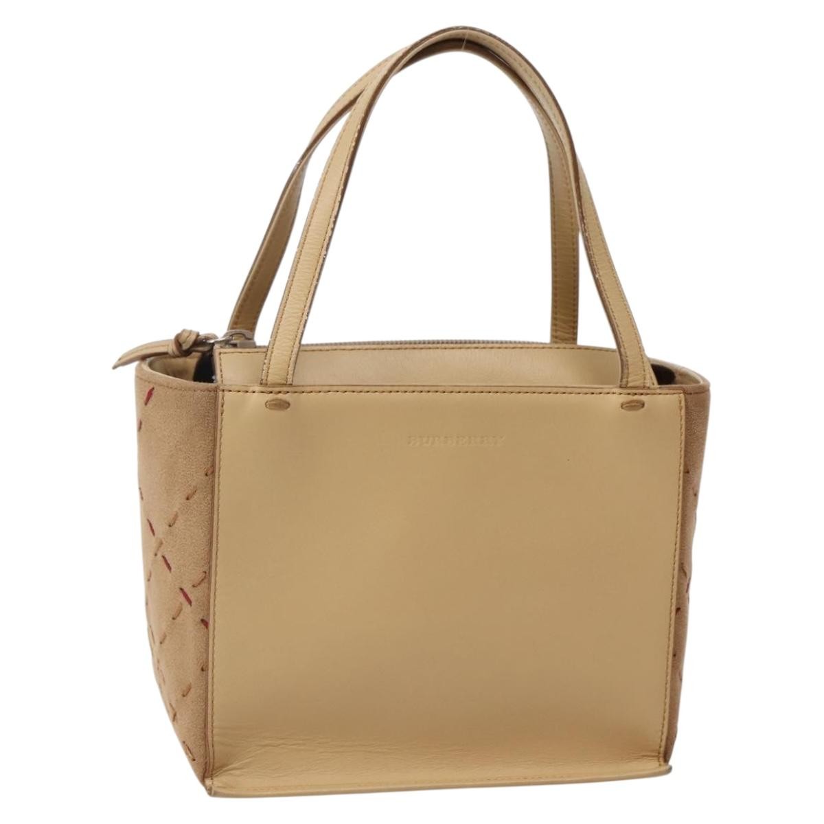 Burberry Vintage Handbag Leather Beige Leather Handbag (Authentic Pre-Loved)
