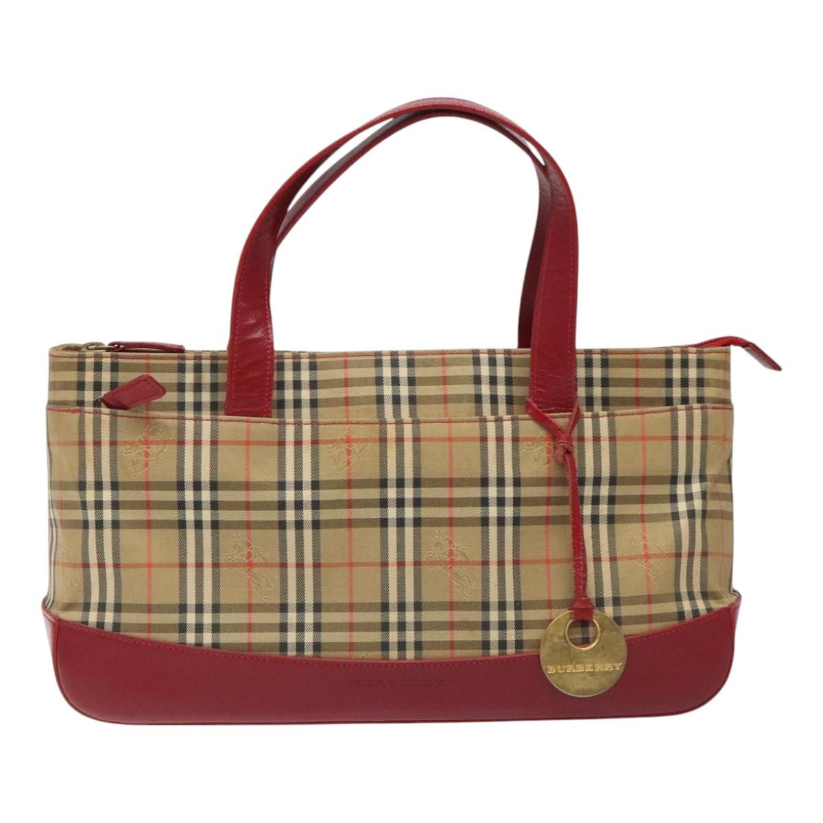 Burberry Nova Check Handbag Nova Check Canvas And Leather Beige Canvas Handbag (Authentic Pre-Loved)