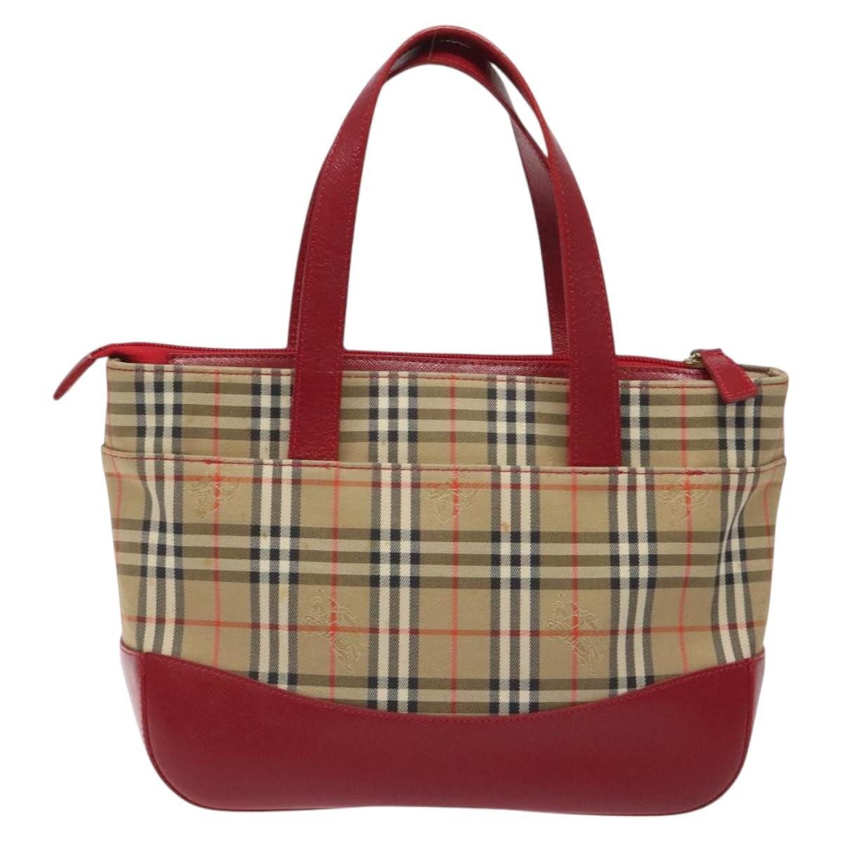 Burberry Nova Check Handbag Nova Check Canvas And Leather Beige Canvas Handbag (Authentic Pre-Loved)