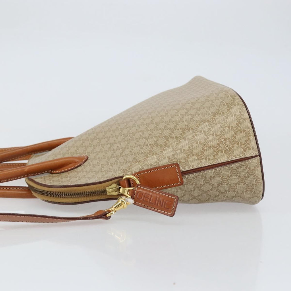 Celine Vintage Macadam Handbag Canvas And Leather Beige Canvas Handbag (Authentic Pre-Loved)