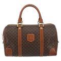 Celine Vintage Macadam Boston Bag Canvas Brown Canvas Handbag (Authentic Pre-Loved)