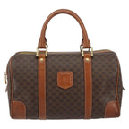 Celine Vintage Macadam Boston Bag Canvas Brown Canvas Handbag (Authentic Pre-Loved)