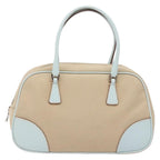 Prada Bauletto Bag Canvas With Leather Beige Canvas Bag (Authentic Pre-Loved)