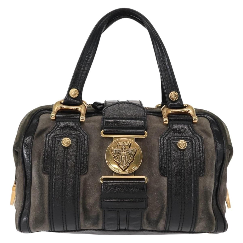 Gucci Aviatrix Satchel Suede Black Suede Handbag (Authentic Pre-Loved)