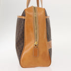 Celine Vintage Macadam Handbag Canvas And Leather Brown Canvas Handbag (Authentic Pre-Loved)