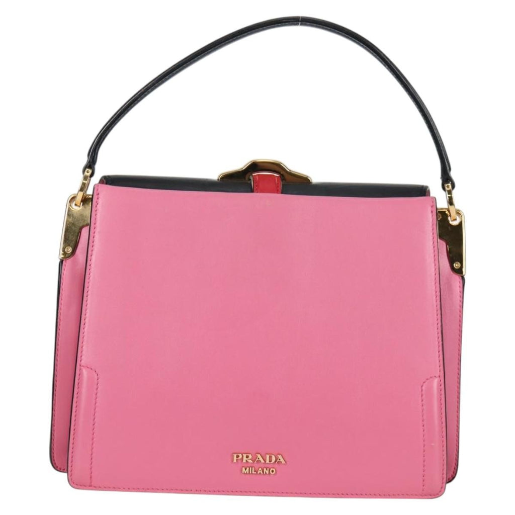 Prada Belle Top Handle Bag City Calf Pink Leather Bag (Authentic Pre-Loved)