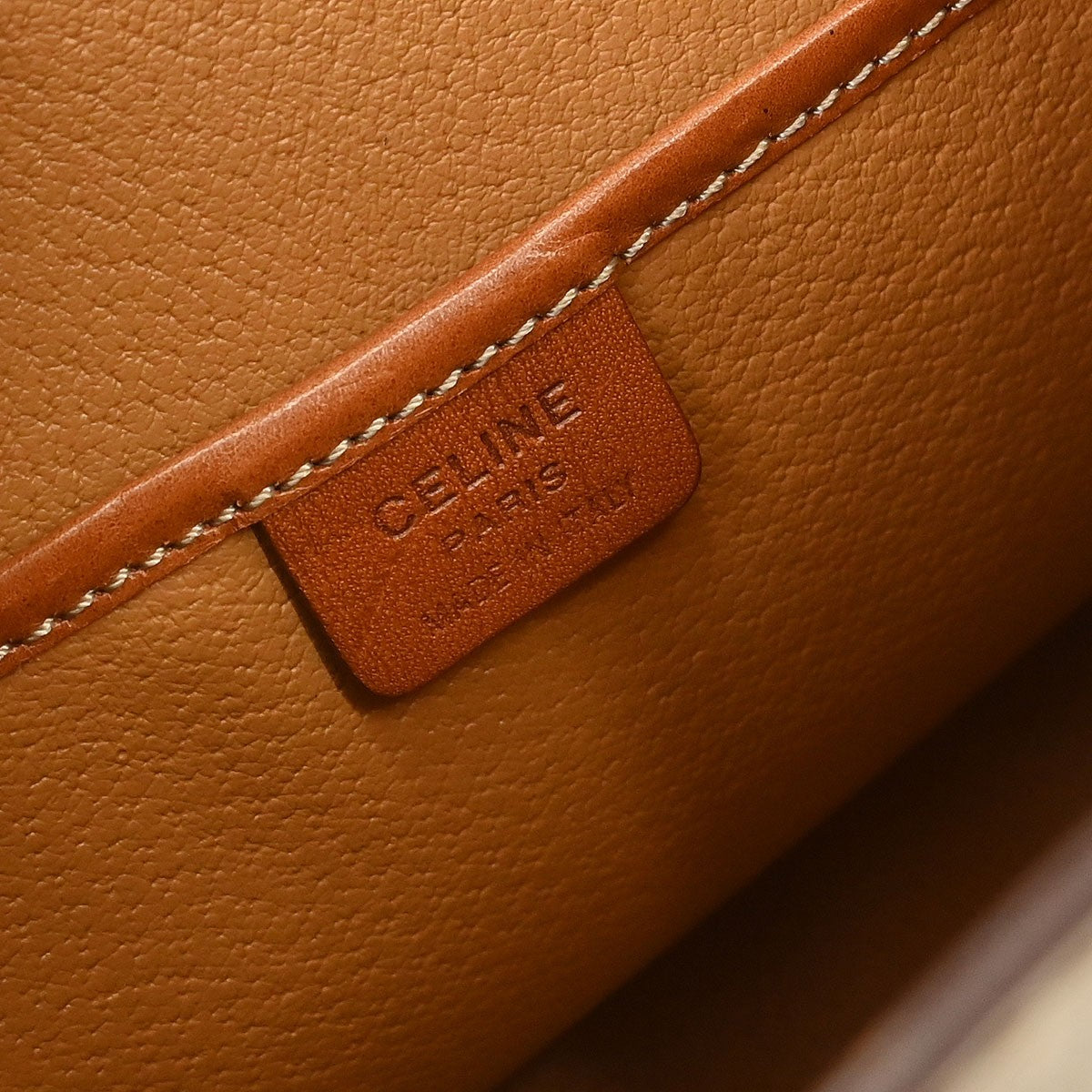 Celine Vintage Macadam Backpack Canvas And Leather Beige Canvas Backpack Bag (Authentic Pre-Loved)