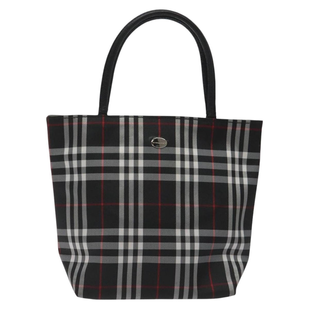 Burberry Nova Check Tote Nylon Black Nylon Handbag (Authentic Pre-Loved)