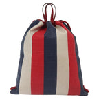 Gucci Logo Drawstring Backpack Striped Canvas Multicolour Canvas Backpack Bag (Authentic Pre-Loved)